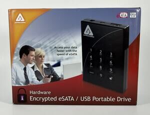 Aegis Padlock Pro 1TB eSATA/USB 2.0 Portable Harddrive - PIN Access 256 AES New